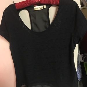 Black tee back top